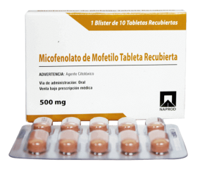 Micofenolato de Mofetilo 500 mg, Tableta Recubierta