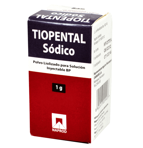 Tiopental Sódico 1 g, Polvo Liofilizado para Solución Inyectable BP